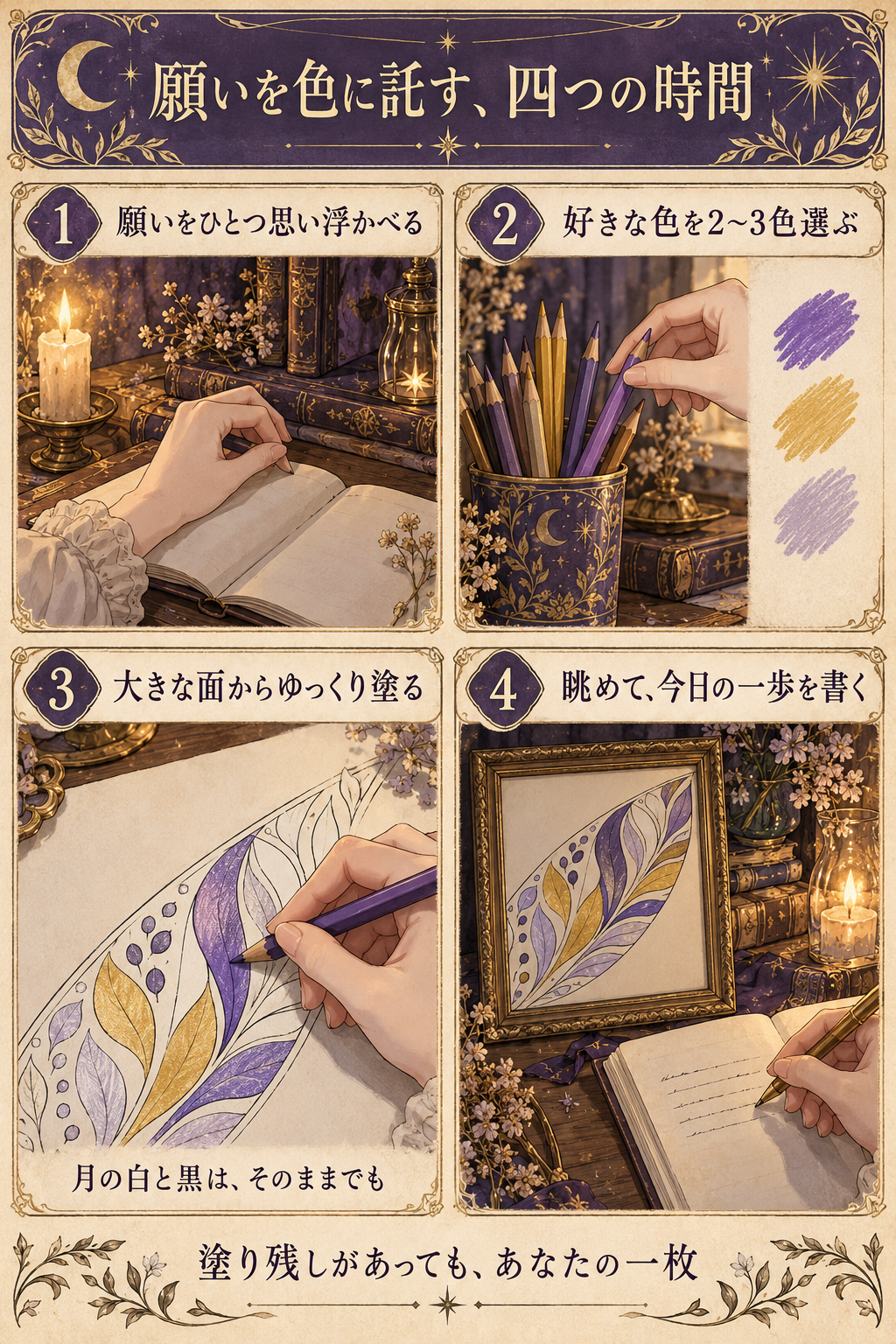 願いを色に託す四段階の塗り方