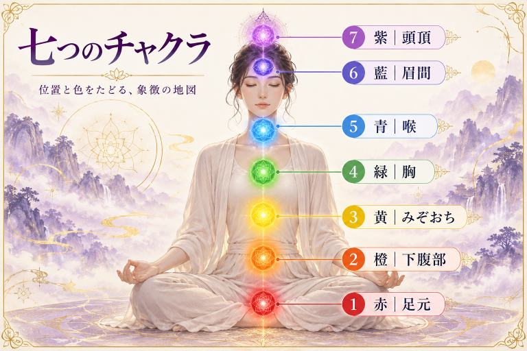 チャクラとは。七つの色で、自分の内側を旅する